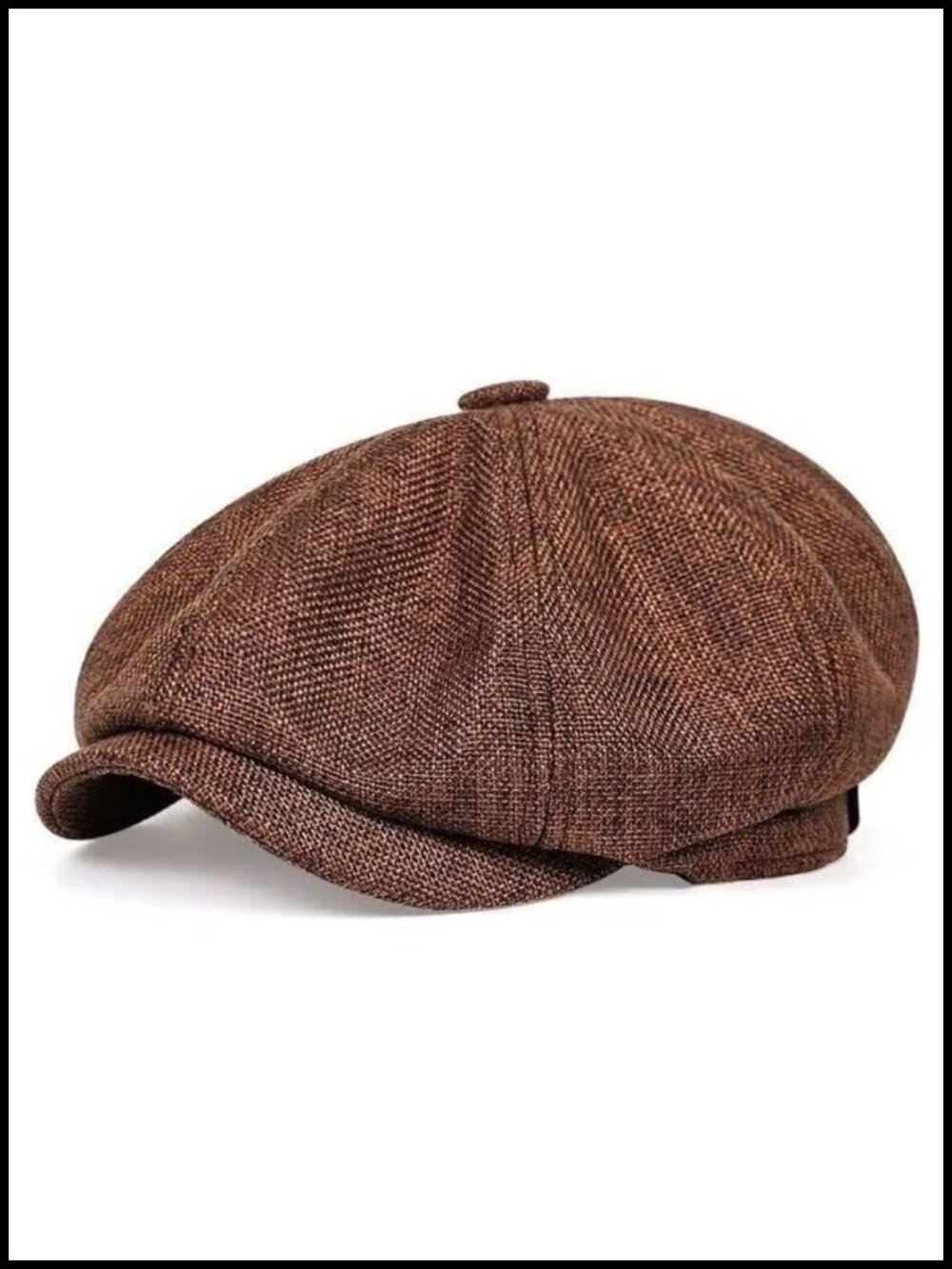 Linen 8 Panel Newsboy Flat Cap Breathable Summer Ivy Cabbie Hat Men